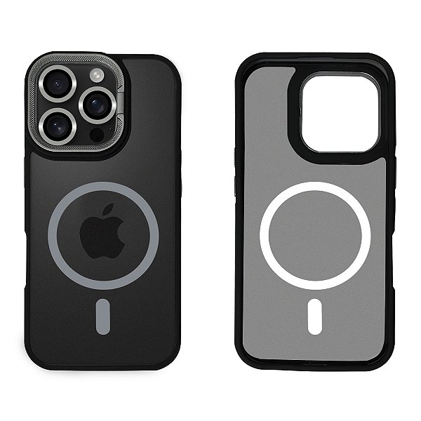 Capinha para iPhone Linha 16 Fume Magnética com Suporte