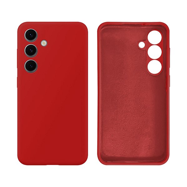Capinha de Silicone Para Galaxy S24FE Veludo Proteção Câmera