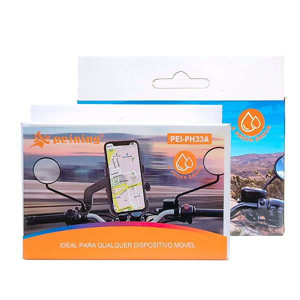 Suporte Retrovisor Moto Celular Metal Impermeável Giro 360