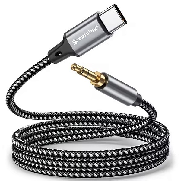 Cabo de Áudio Tipo C para Auxiliar 3.5MM Nylon Peining