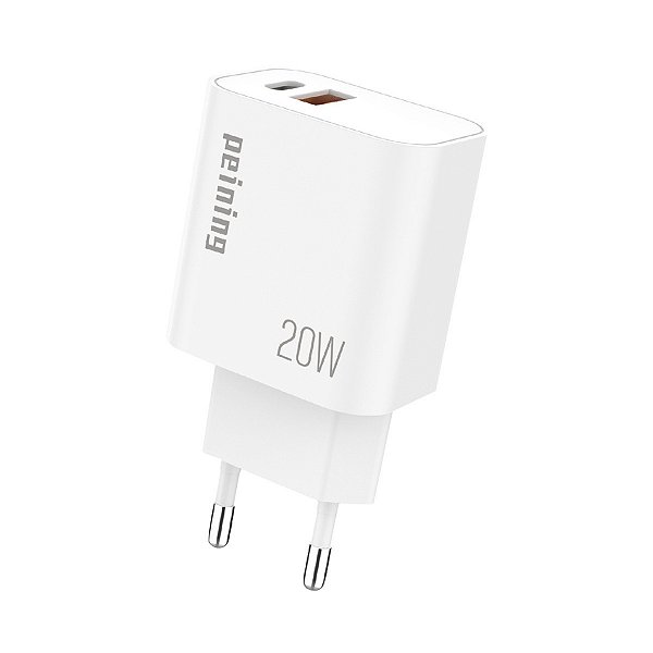 Carregador Peining Carga Turbo 20W 2 Portas Usb e Tipo-C