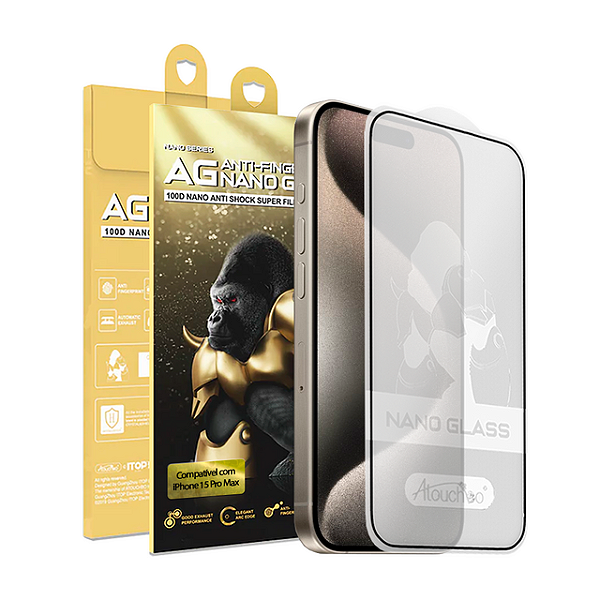 Pelicula para iPhone 15 Pro Max Atouchbo Nano Fosca