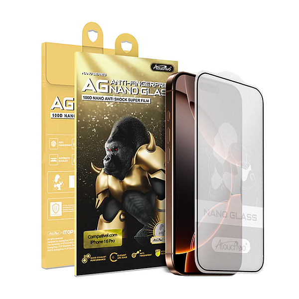 Pelicula para iPhone 16 Pro Atouchbo Zeus Series Nano Fosca