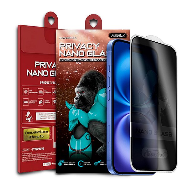 Pelicula para iPhone 16 Atouchbo Nano Series Privacidade