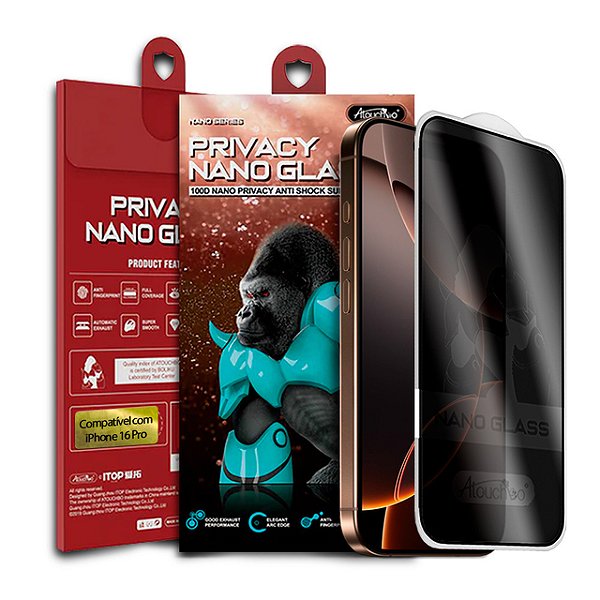 Pelicula para iPhone 16 Pro Atouchbo Nano Series Privacidade