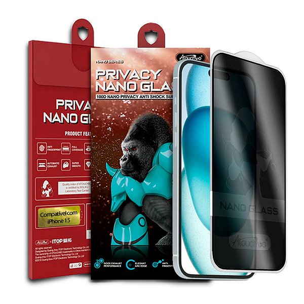 Pelicula para iPhone 15 Atouchbo Nano Series Privacidade