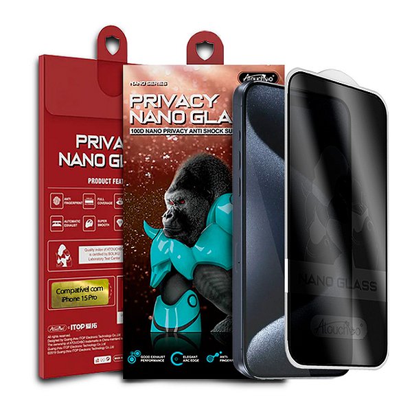 Pelicula para iPhone 15 Pro Atouchbo Nano Series Privacidade