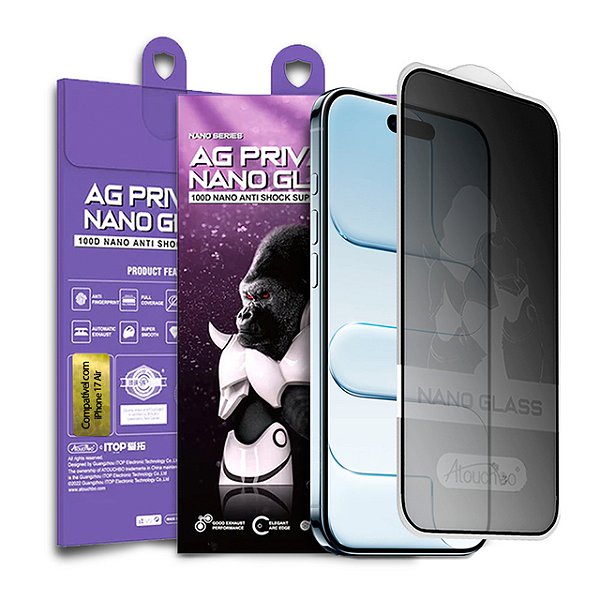 Pelicula para iPhone 17 Air Atouchbo Nano Series Priva Fosca