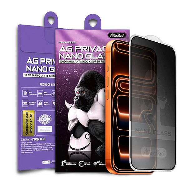 Pelicula para iPhone 17 Pro Atouchbo Nano Series Priva Fosca