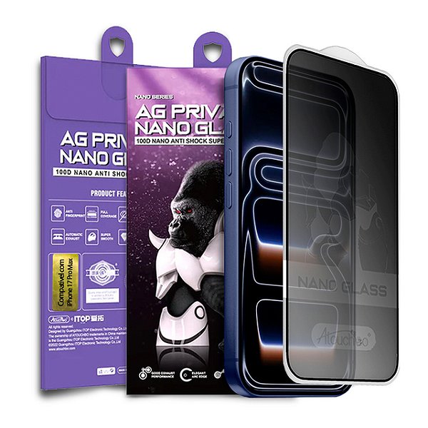 Pelicula para iPhone 17 Pro Max Atouchbo Nano Priva Fosca