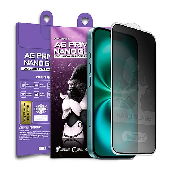 Pelicula para iPhone 16 Plus Atouchbo Nano Priva Fosca