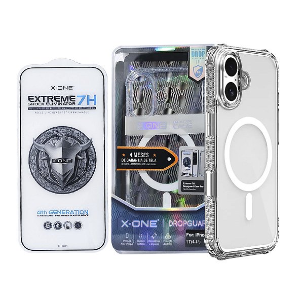 Kit X-One Case Dropguard Pro + Pelicula 7H para iPhone 17