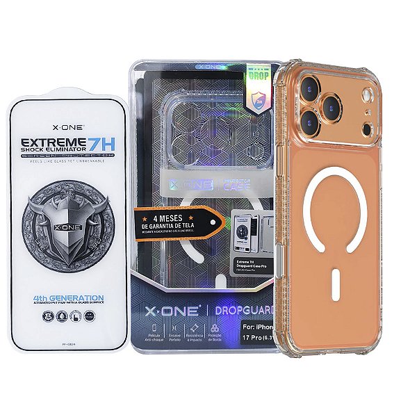 Kit X-One Case Dropguar Pro + Pelicula 7H para iPhone 17 Pro