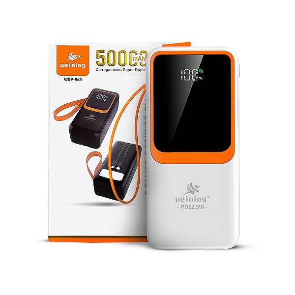 Power Bank 50000mAh Turbo com Lanterna WUP 946 Peining
