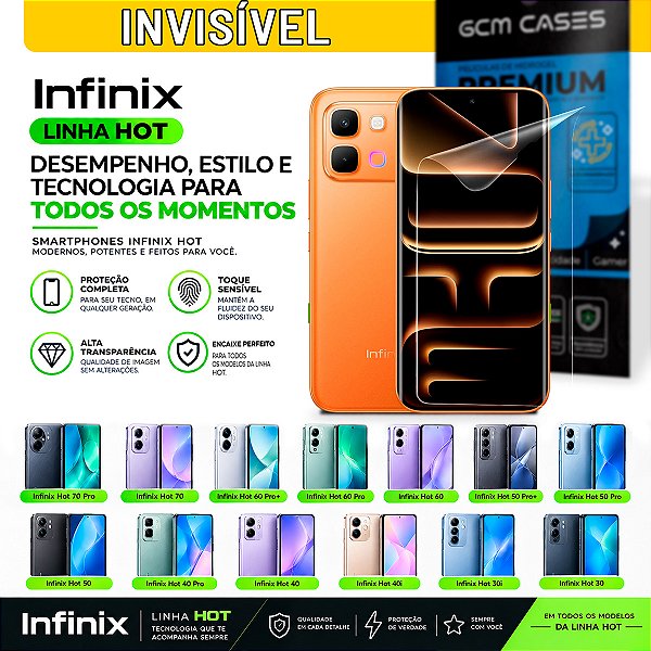 Película Hidrogel para Infinix Note Series Invisível TPU Flexível Premium