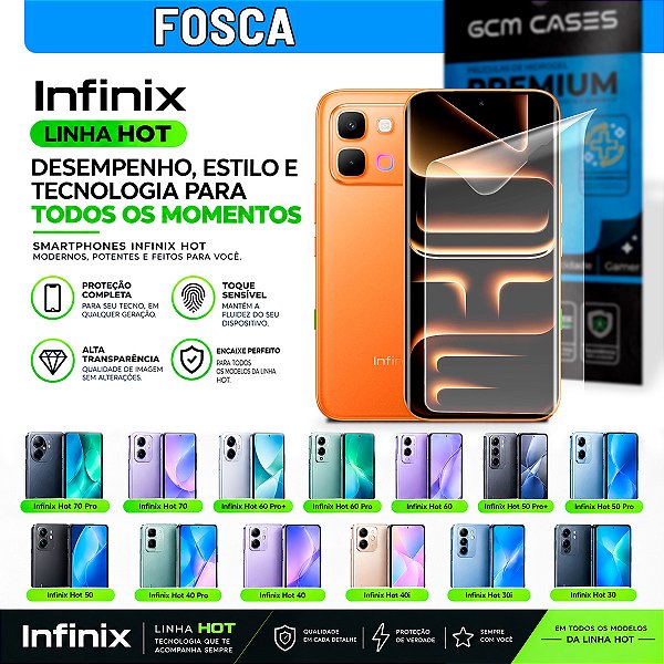 Película Hidrogel para Infinix Hot Series Fosca TPU Flexível Premium