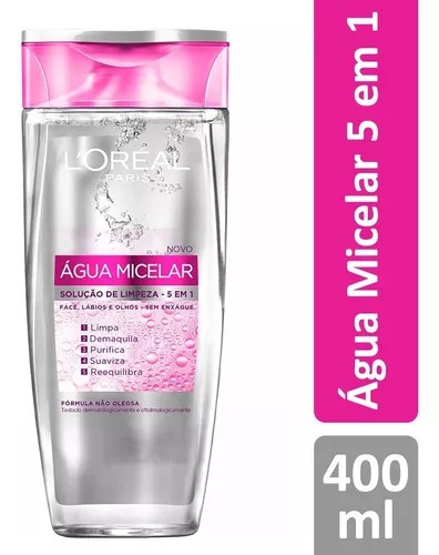 Água Micelar Solução de Limpeza 5 em 1 . 400ml - LORÉAL PARIS