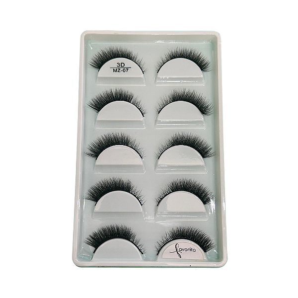 Caixa com 5 Pares de Cilios Postiços MZ07