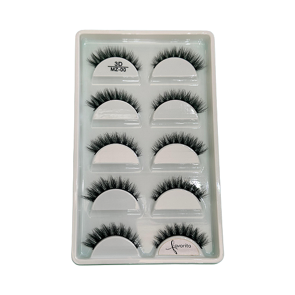Caixa com 5 Pares de Cilios Postiços MZ00