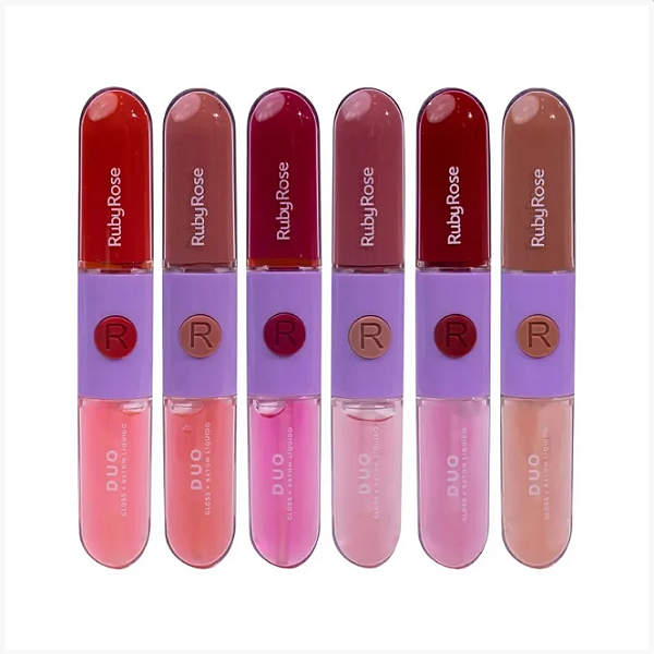 Batom Líquido e Gloss Duo - RUBY ROSE