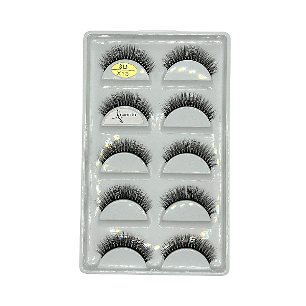 Caixa com 05 Pares de Cílios Postiços X13