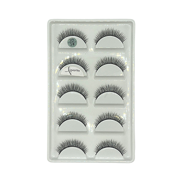 Caixa com 05 Pares de Cílios Postiços 3#
