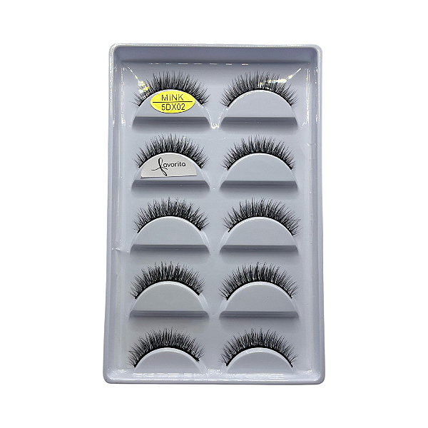 Caixa com 05 Pares de Cílios Postiços 5DX02