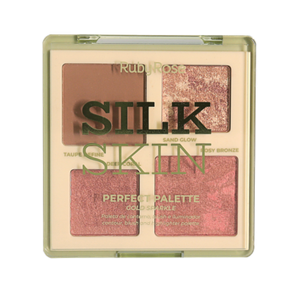 Paleta Contorno Blush e Iluminador Silk Skin - RUBY ROSE