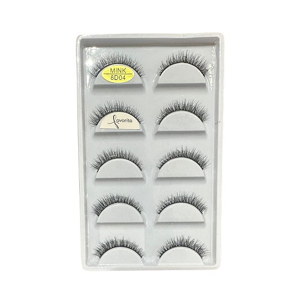 Caixa com 05 Pares de Cílios Postiços 8D04