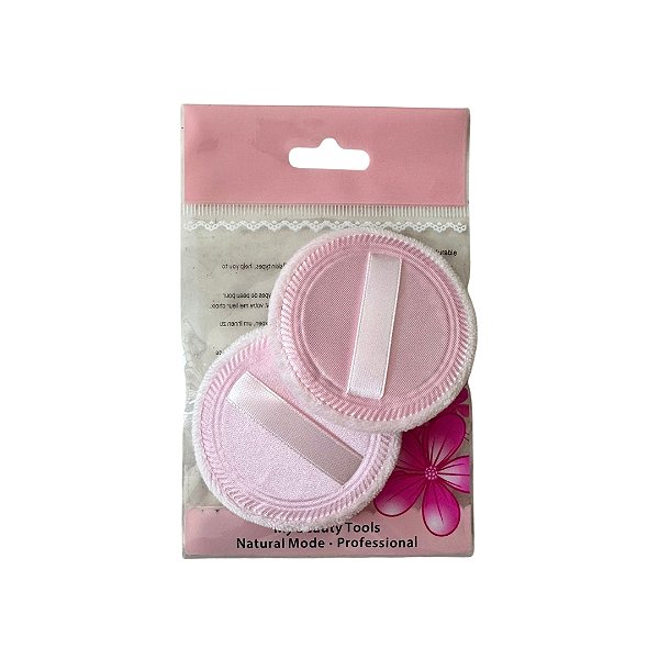 Kit 2un Esponja Veludo Redonda para Pó