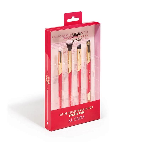 Kit Pincéis para Olhos Secret Pink - NIINA SECRETS