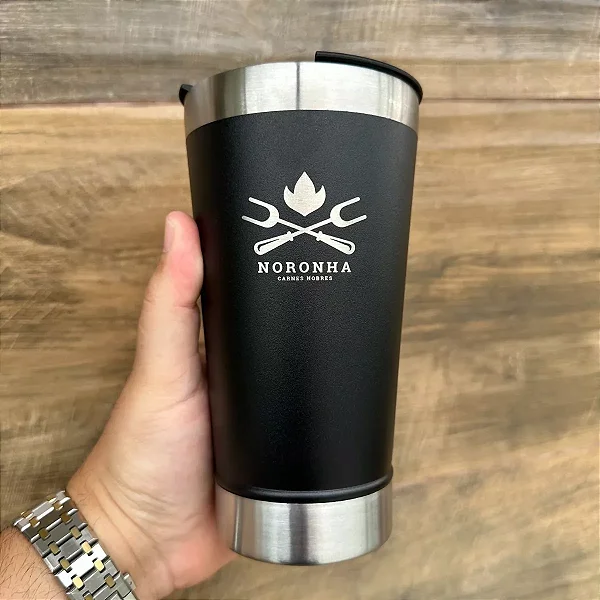 Copo Térmico Personalizado Com Seu Nome E Logo Da Sua Empresa 473ml Gravação A Laser