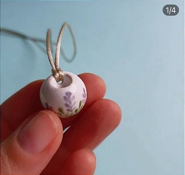 Difusor pessoal Barro blue - Colar em cetim - LAVANDA