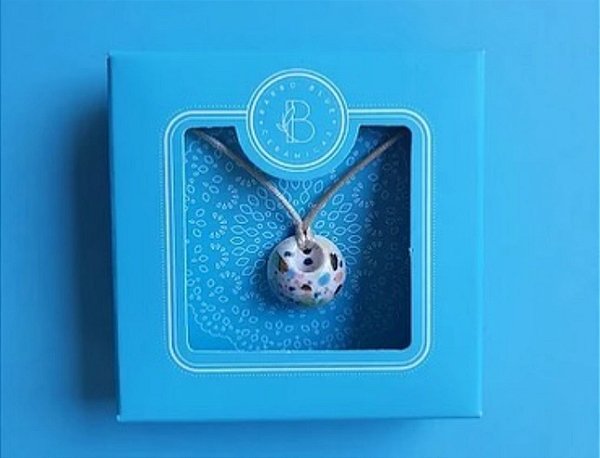 Difusor pessoal Barro blue - Colar em cetim - ABSTRATO