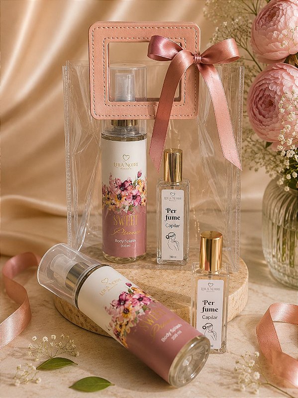 KIT BODY SPLASH 200 ML + PERFUME CAPILAR 30 ML + BOLSA EM PVC