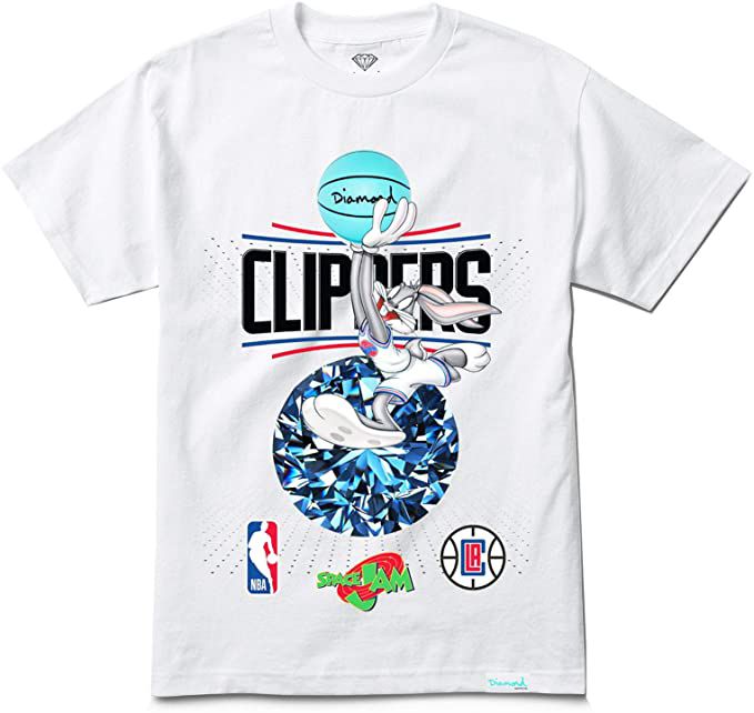 DIAMOND SUPPLY CO - Camiseta Space Jam Los Angeles Clippers "Branco"  -NOVO-