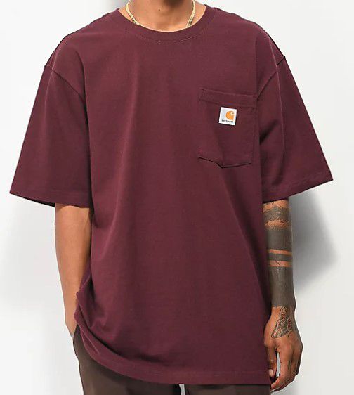 CARHARTT - Camiseta Pocket Loose Fit "Vinho" -NOVO-