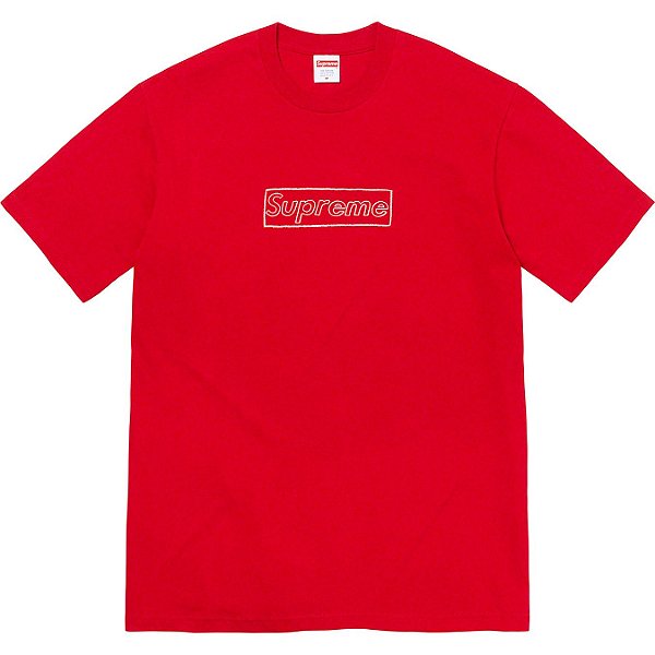 SUPREME x KAWS - Camiseta Chalk Logo "Vermelho" -NOVO-