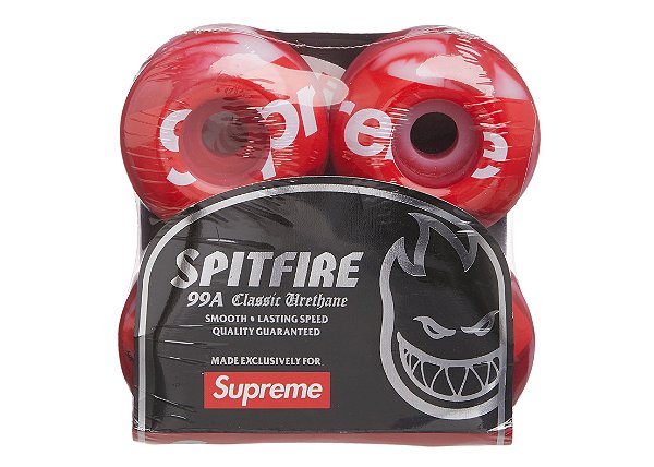 SUPREME x SPITFIRE - Rodas de Skate Wheels 54mm "Vermelho" (Kit c/4) -NOVO-