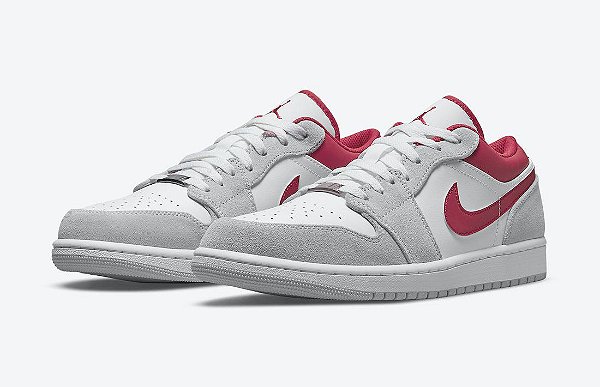 NIKE - Air Jordan 1 Low "Light Smoke Grey/Gym Red" -NOVO-