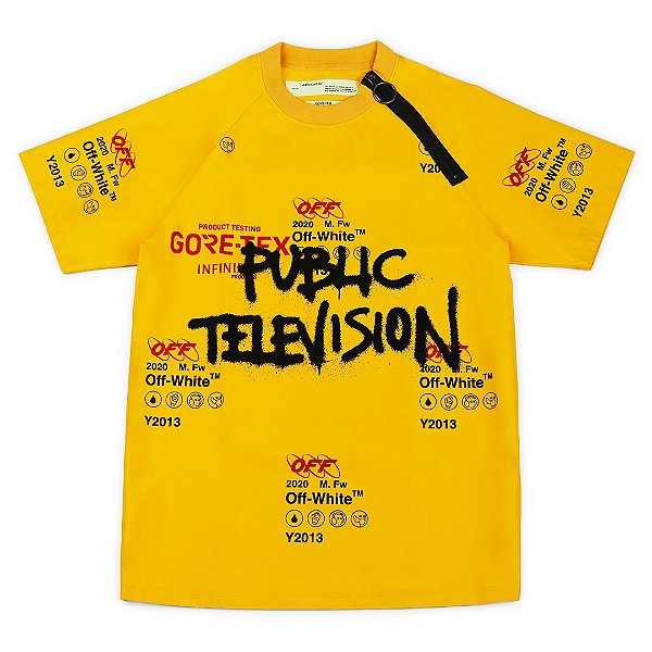 OFF-WHITE x GORE-TEX - Camiseta "Amarelo/Multicolor" -USADO-
