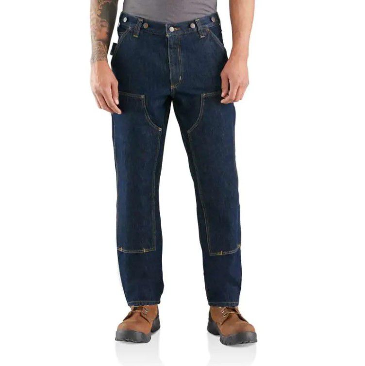 CARHARTT - Calça Jeans Relaxed Fit Heavyweight Double-Front "Azul" -NOVO-