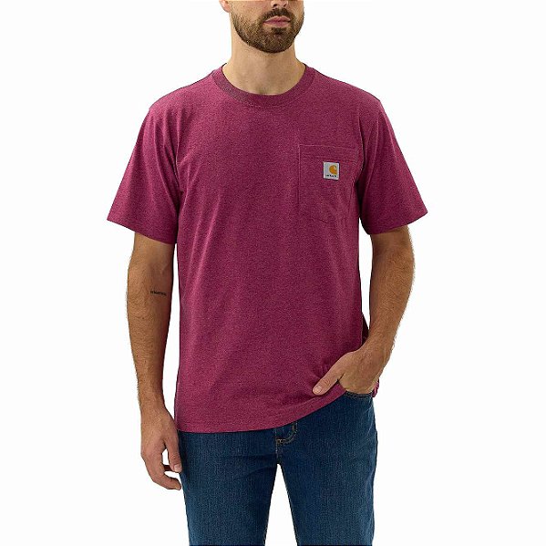 CARHARTT - Camiseta Pocket Loose Fit "Beet Red Heather" -NOVO-