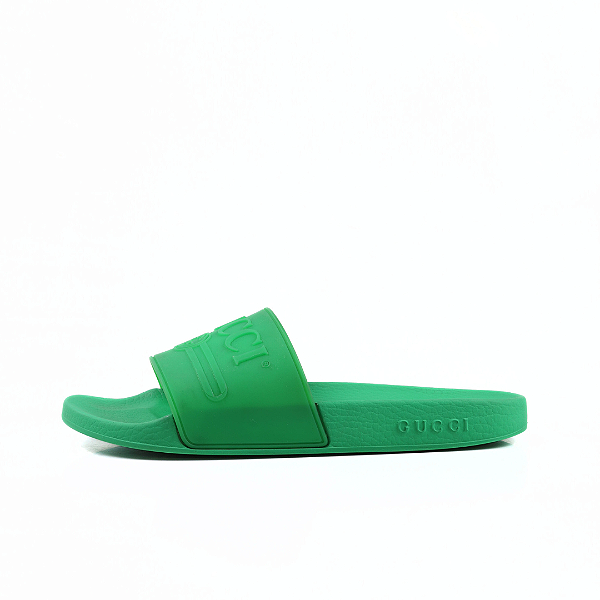 GUCCI - Chinelo Slide Logo Rubber "Green" -USADO-