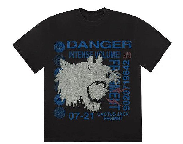 TRAVIS SCOTT x FRAGMENT DESIGN - Camiseta Danger Fnt. "Preto" -NOVO-