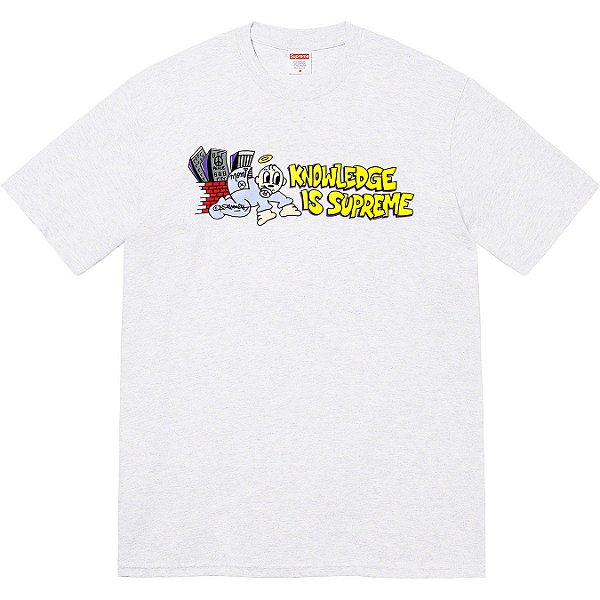 SUPREME - Camiseta Knowledge "Cinza" -NOVO-