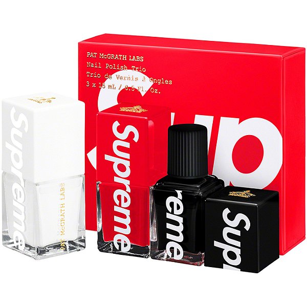 SUPREME x PAT MCGRATH - Pack c/3 Esmaltes "Branco/Preto/Vermelho" -NOVO-