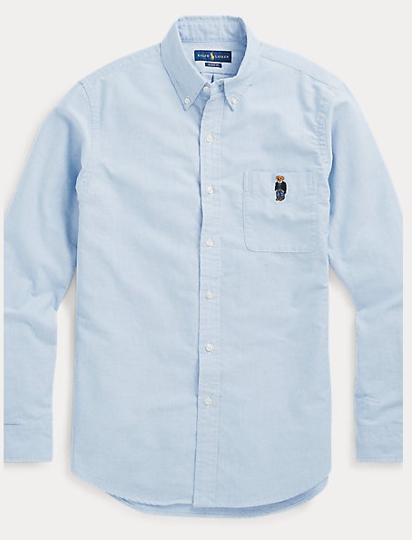 POLO RALPH LAUREN - Camisa Oxford Polo Bear "Azul Claro" -NOVO-
