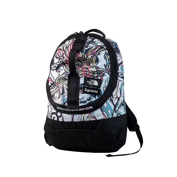 SUPREME X THE NORTH FACE - Mochila Steep Tech "Muticolor Dragon" -USADO-