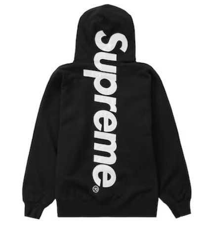 SUPREME - Moletom Satin Applique FW24 "Preto" -NOVO-
